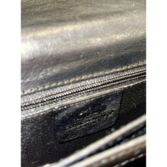 PORTAFOGLI PELLE TOSCANINO TRACOLLA LEATHER WALLET BORSA NERA BORSETTA CROSSBODY - Picture 15 of 16